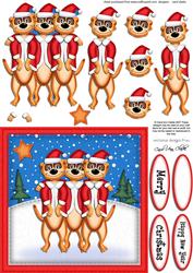 Xmas Meerkats Quick Card N 3D Decoupage