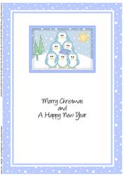 A5 Xmas Penguins Matching Insert