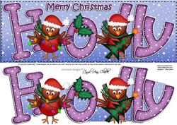Xmas Large Dl Holly Quick Card N 3D Decoupage