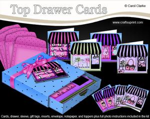 3D Top Drawer Cards Fashionista Shops Notelet Bumper Kit