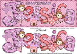 Large Dl Jessica Fairy Birthday Quick Card N 3D Decoupage