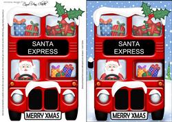 Xmas Santa Express A5 Quick Card N 3D Decoupage