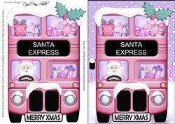 Xmas Santa Express A5 Quick Card N 3D Decoupage