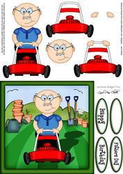 Bert Loves Gardening Quick Card N 3D Decoupage