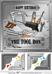 8 x 8 the Tool Box Birthday Scalloped Corner Topper