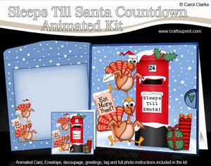3D Xmas Percy Turkey Sleeps Till Santa Countdown Moveable