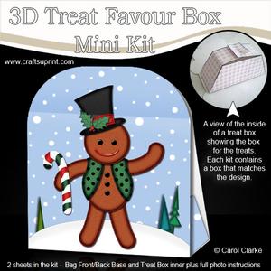 3D Xmas Gingerbread Man Treat or Favour Box Mini Kit