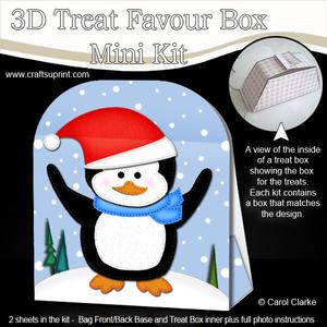3D Xmas Penguin Treat or Favour Box Mini Kit
