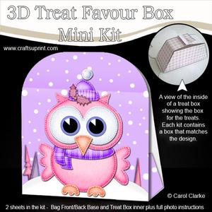 3D Xmas Little Hoot Treat or Favour Box Mini Kit