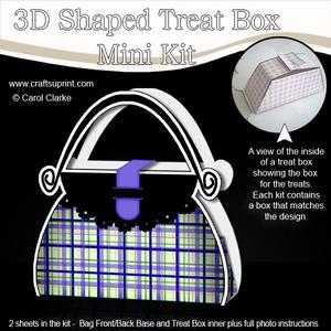 Tartan Handbag Shaped Treat or Favour Box Mini Kit