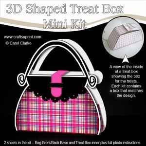 Tartan Handbag Shaped Treat or Favour Box Mini Kit