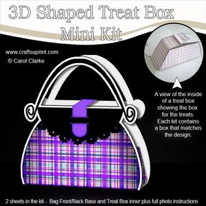 Tartan Handbag Shaped Treat or Favour Box Mini Kit