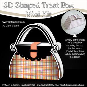 Tartan Handbag Shaped Treat or Favour Box Mini Kit