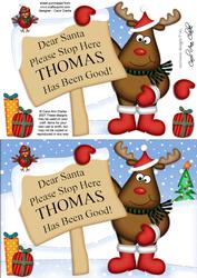 Xmas Rudolph Thomas's Been Good A5 Quick Card 3D Decoupage