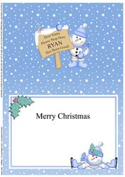 Xmas Snowman Ryan's Been Good Matching A5 Insert