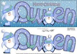 Xmas Large Dl Owen Quick Card N 3D Decoupage