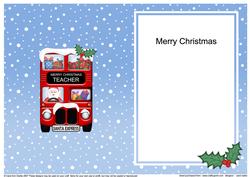 Xmas Santa Express A5 Teacher Matching A5 Insert