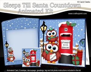 3D Xmas Hoot & Little Hoot Owls Countdown Moveable