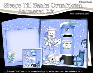 3D Xmas Westie Dogs Sleeps Till Santa Countdown Moveable