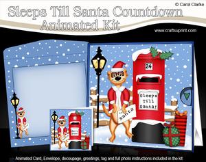 3D Xmas Meerkat Sleeps Till Santa Countdown Moveable