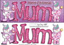 Large Dl Xmas Mum with Snowmen Quick Card 3D Decoupage