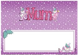 Xmas Mum with Snowmen Matching Large Dl Insert