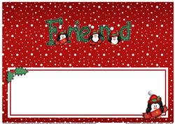 Xmas Friend with Penguins Matching Large Dl Insert