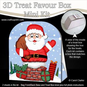 3D Xmas Santa Got Stuck Treat or Favour Box Mini Kit