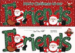 Large Dl Xmas Friends with Santa Quick Card 3D Decoupage