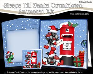 3D Xmas Scottie Dog Sleeps Till Santa Countdown Moveable