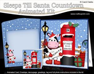 3D Xmas Milly Moo Cow Sleeps Till Santa Countdown Moveable
