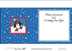 Xmas Skating Penguin Matching Insert Square Landscape