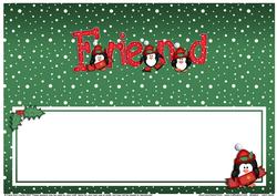 Xmas Friend with Penguins Matching Large Dl Insert