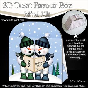 3D Xmas Singing Snowmen Treat or Favour Box Mini Kit