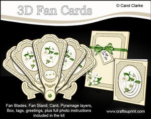 3D Floral Fan Card Apple Blossom with Stand, Gift Card N Box
