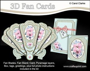 3D Floral Fan Card Spring Floral with Stand, Gift Card N Box