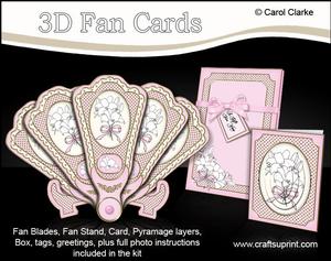3D Floral Fan Card Lillies with Stand, Gift Card N Box