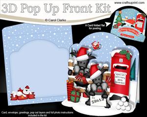 3D Pop Up Front Scottie Dogs Xmas Card Kit