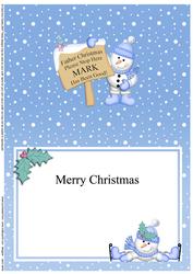 Xmas Snowman Mark's Been Good Matching A5 Insert