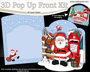 3D Pop Up Front Santa & Rudolph Xmas Card Kit