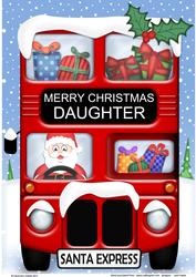 A4 Xmas Santa Express Daughter Card Topper