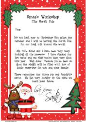 Christmas Santa & Rudolph A4 Child's Letter from Santa