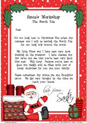 Christmas Rooftop Santaa4 Child's Letter from Santa
