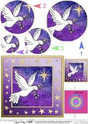 Xmas Dove Circle Pyramage Topper