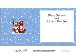 Xmas Owls N Postbox Matching Insert Square Landscape