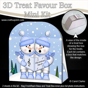 3D Xmas Singing Snowmen Treat or Favour Box Mini Kit