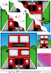 Fun Big Red Bus U Passed Wavy Corner Side Stacker