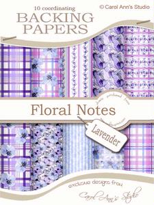 Flower Backing Papers in Floral Notes Lavender Colours