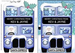 Xmas Santa Express Kev & Jayne A5 3D Decoupage