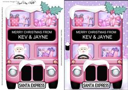Xmas Santa Express Kev & Jayne A5 3D Decoupage